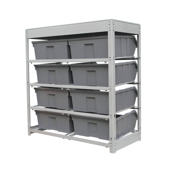  King's Rack Bin Rack Storage System Heavy Duty Steel Rack  Organizer Shelving Unit w/ 24 Plastic Bins in 8 tiers : Home & Kitchen